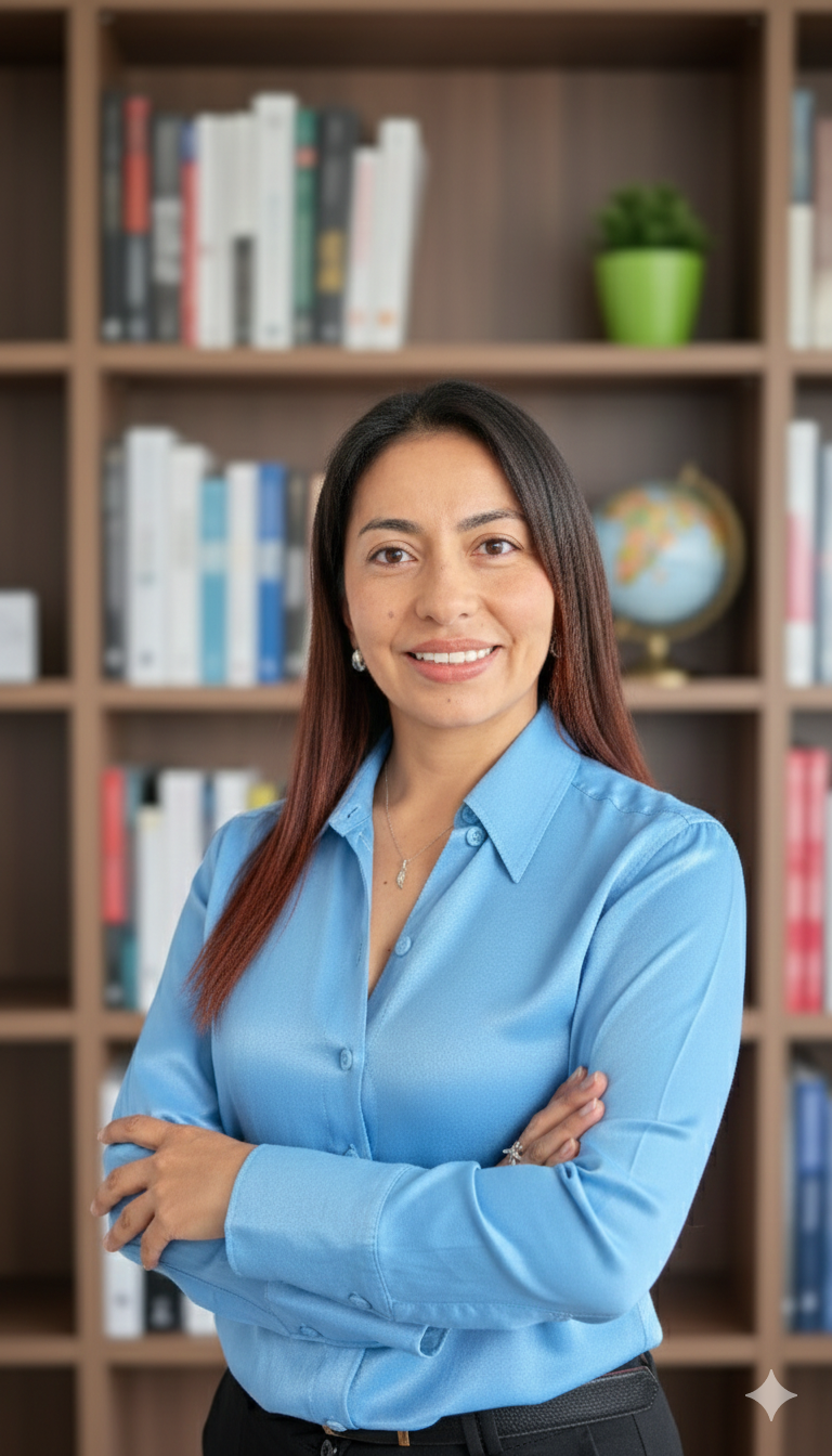 Foto profesional en biblioteca